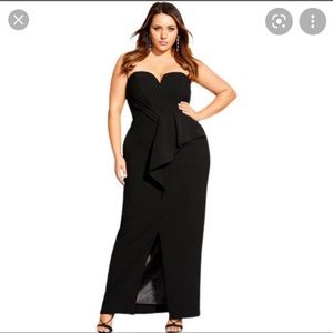 Sleek Split Maxi Dress - black